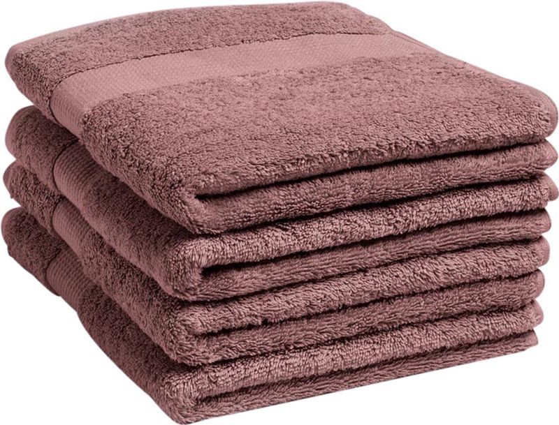 Yumeko handdoeken terry poederroze 50x100 - 4 st - Bio, eco & fairtrade
