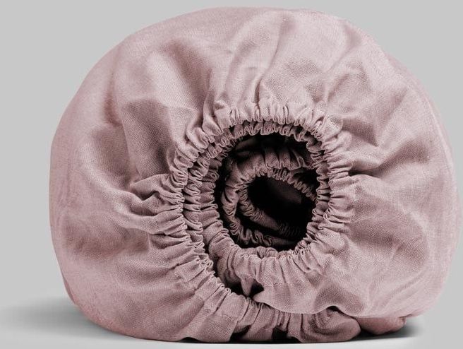 Yumeko hoeslaken katoen TENCEL™ roze chambray 180x200x30 - Biologisch & ecologisch