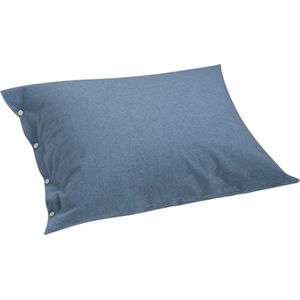 Yumeko Kussensloop Velvet Flanel Denim Blauw 50x60 - Biologisch & Ecologisch - 1 Stuk