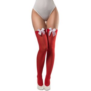 Partychimp - Verkleed Overknee Kousen - Rood - Polyester