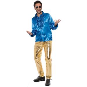 Partychimp Disco Broek Heren Disco outfit Carnavalskleding Heren Carnaval Foute Party - Goud - Maat L/XL - Polyester