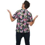 Partychimp Hawaii Blouse Mannen Carnavalskleding Heren Foute Party Verkleedkleren Volwassenen Hawaiian Tropic Hawai - Polyester - Zwart - Maat 3XL