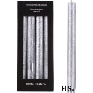 Home Society Dinner Candles Zilver