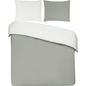 Dekbedovertrek My Luxe. - 100% percal katoen - 140x200/220 - double face greige wit