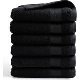DoubleDry Handdoek Hotel Collectie - 6 stuks - 50x100 - zwart