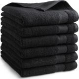 DoubleDry Handdoek Hotel Collectie - 6 stuks - 50x100 - zwart