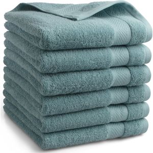 DoubleDry Handdoek Hotel Collectie - 6 stuks - 50x100 - denim blauw