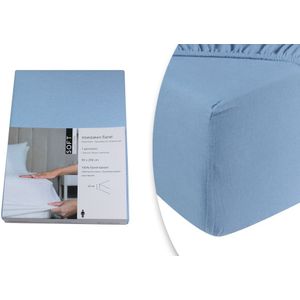Hoeslaken flanel - 100% katoen - 90x200 - licht blauw