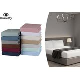 DoubleDry Hoeslaken Flanel 140x200 cm - 100% Zacht Katoen - Rondom Elastiek - Wit