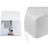 DoubleDry Hoeslaken Flanel 140x200 cm - 100% Zacht Katoen - Rondom Elastiek - Wit