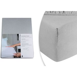 Hoeslaken flanel - 100% katoen - 140x200 - licht grijs