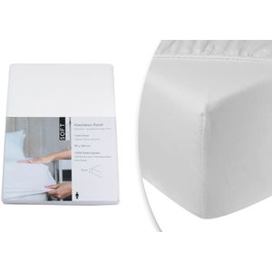 Hoeslaken - Wit - Katoen - Geschikt voor Eenpersoonsbed