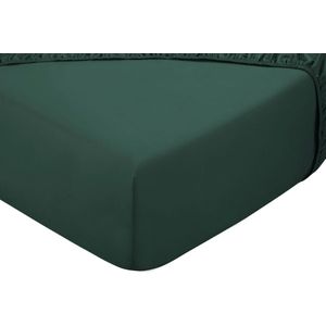 PHLOX Hoeslaken - katoen-satijn - Topkwaliteit 300 TC - 180x200 - donker groen
