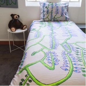 Dekbedovertrek Kayori Kids Slaap lekker, blauwe regen Mutli Katoen-140 x 200 / 220 cm | 1-Persoons
