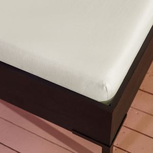 Spannbettlaken Kayori Shizu Creme (Perkal)-120 x 200 cm