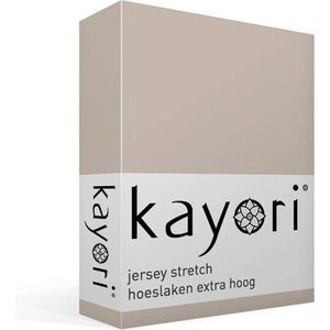 Hoeslaken Kayori Shizu Zand (Jersey)-2-persoons (140/160 x 200/210/220 cm)