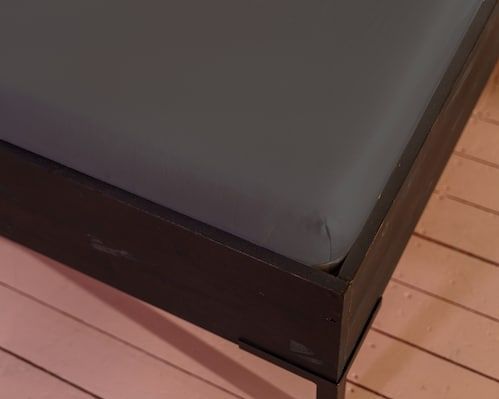 Split Topper Spannbettlaken Kayori Shizu Anthrazit (Perkal)-180 x 210/220 cm
