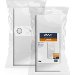 SQOON® - Stofzuigerzakken geschikt voor Festool Mini/Midi 2 II (v.a. 2019) Fijnstof geschikt - 5 stuks
