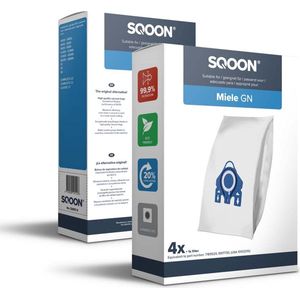 SQOON ® - Stofzuigerzakken geschikt voor Miele HyClean G/N - Miele 9917730 - o.a. Miele Complete C2, Complete C3, Classic C1, S8, S5, S2 Series