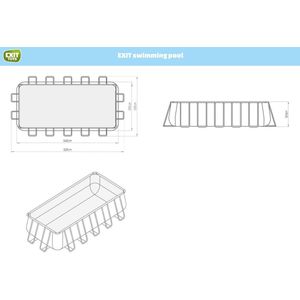 EXIT Timber Style Wood zwembad 540x250x122cm met filterpomp