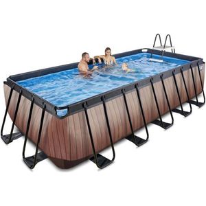 EXIT Wood zwembad - 540 x 250 x 122 cm - met zandfilterpomp en trap