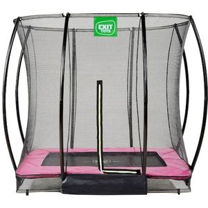 EXIT Silhouette inground trampoline 153x214cm met veiligheidsnet - roze