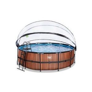 EXIT Framepool »inkl. multifunktionaler Poolabdeckung & Wärmepumpe«, (Set, 5 tlg.), ØxH: 450x122 cm, mit Sandfilteranlage und Sicherheitsleiter
