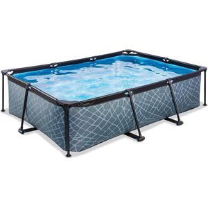 EXIT Frame Pool 220x150x60cm (12v Cartridge filter) - Grijs