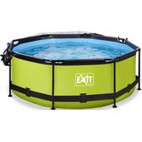 EXIT Lime zwembad ø244x76cm met filterpomp en overkapping -