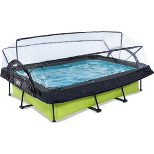 EXIT Lime zwembad 300x200x65cm met overkapping en filterpomp - groen