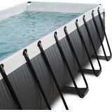 EXIT Black Leather zwembad 540x250x122cm met filterpomp - zwart