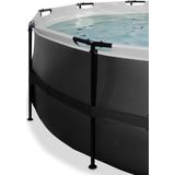 EXIT Black Leather zwembad Ã¸488x122cm met filterpomp - zwart