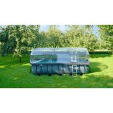 EXIT Frame Pool 4x2x1.22m (12v Sandfilter) – Grau + Sonnendach