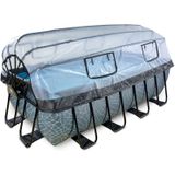 EXIT Frame Pool 4x2x1.22m (12v Sandfilter) – Grau + Sonnendach