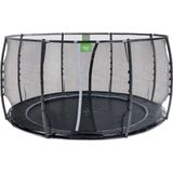 EXIT Dynamic groundlevel trampoline rond ø427cm - zwart