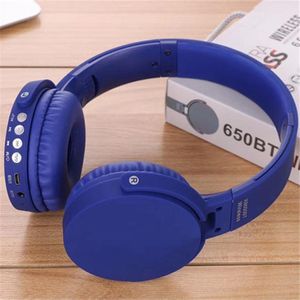 Bluetooth koptelefoon over ear, draadloze koptelefoon en vaste Inklapbaar headsets met een ingebouwde microfoon, Micro SD/TF, FM Geschikt voor: iPhone/Samsung/iPad/Huawei – 650BT Blauw