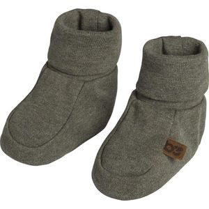 Baby's Only Slofjes Melange - Khaki - 3-6 mnd - 100% ecologisch katoen - GOTS