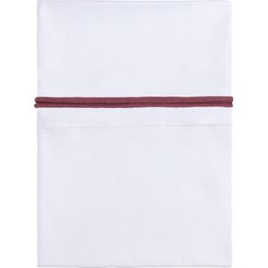 Baby's Only Ledikant laken gebreide bies - Stone Red/Wit - 120x150 cm - 100% egyptisch katoen