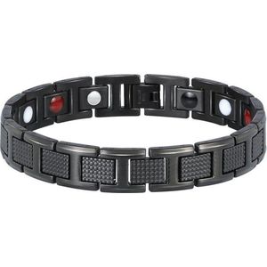 Edelstaal heren armband Magneten Zwart