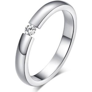 Cilla Jewels edelstaal ring Crystal Silver-19mm
