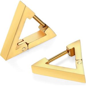 Mendes heren oorbellen Edelstaal Triangle Goudkleurig