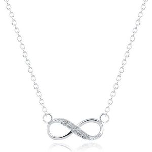 Hippe dames ketting Infinity Zircon Zilverkleurig