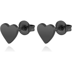 Cilla Jewels - Oorknopjes - Zwart - Edelstaal - Minimalistisch