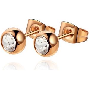 Cilla Jewels oorstekers Rose Edelstaal Transparante steen