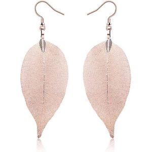 Dames oorhangers Blad oorbellen Leaf Rose