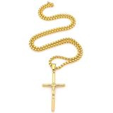 Mendes - Kruis Ketting - Goudkleurig - Edelstaal - 70cm