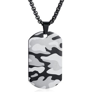 Mendes - Dogtag Ketting - Camouflage - Edelstaal - 60cm