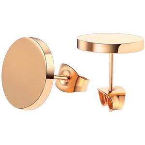 LGT Jewels Ronde oorknoppen Edelstaal Rose-14mm