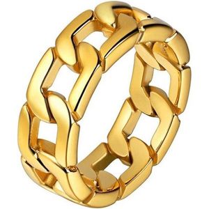 Edelstaal heren ring Cuban Link Goudkleurig-20mm