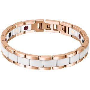 Mendes - Heren Armband - Rose Wit - Keramiek en Edelstaal
